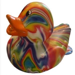 Big Rainbow Swirl Rubber Ducky 6" New With Tag Giant Rubber Duck